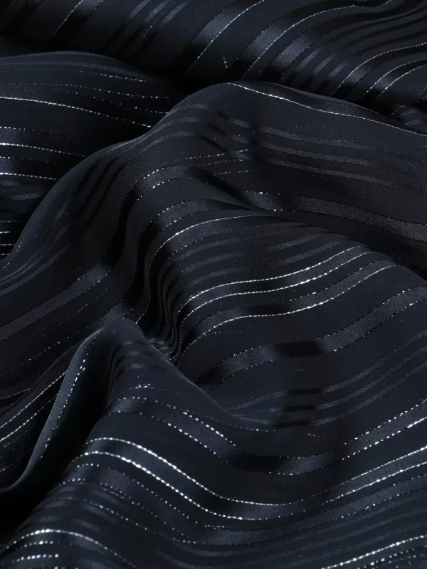 Buy Embellished Striped Black Saree | Black Striped Saree Online