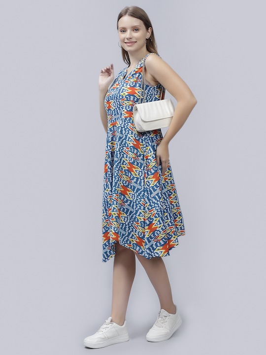 Buy Print Fit & Flare Midi Dress Online