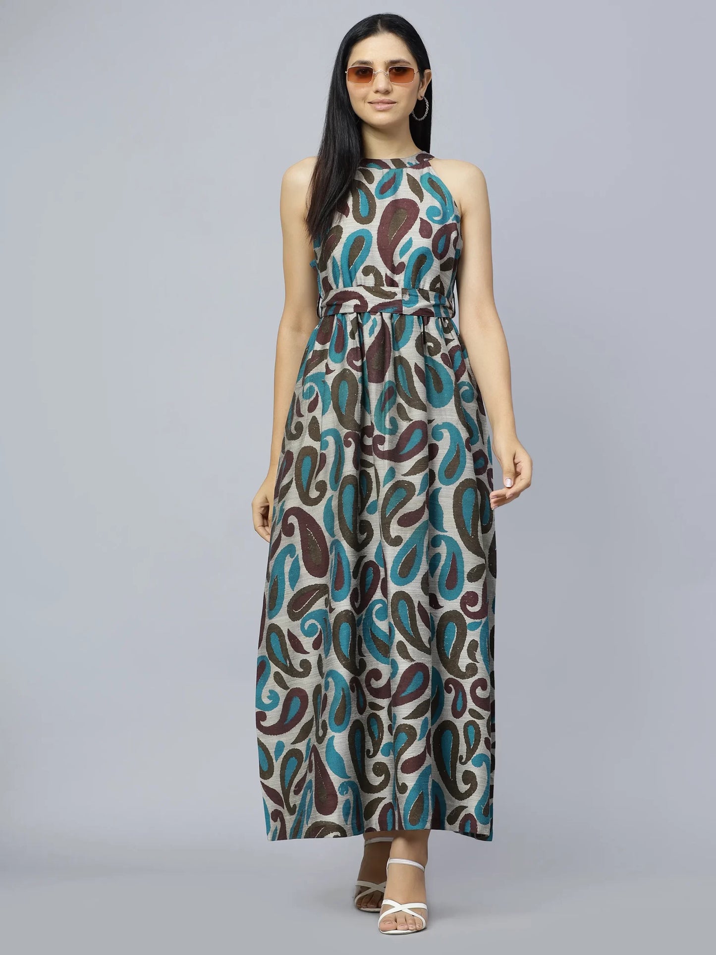 Ethnic Motifs Printed Cotton Maxi Dress