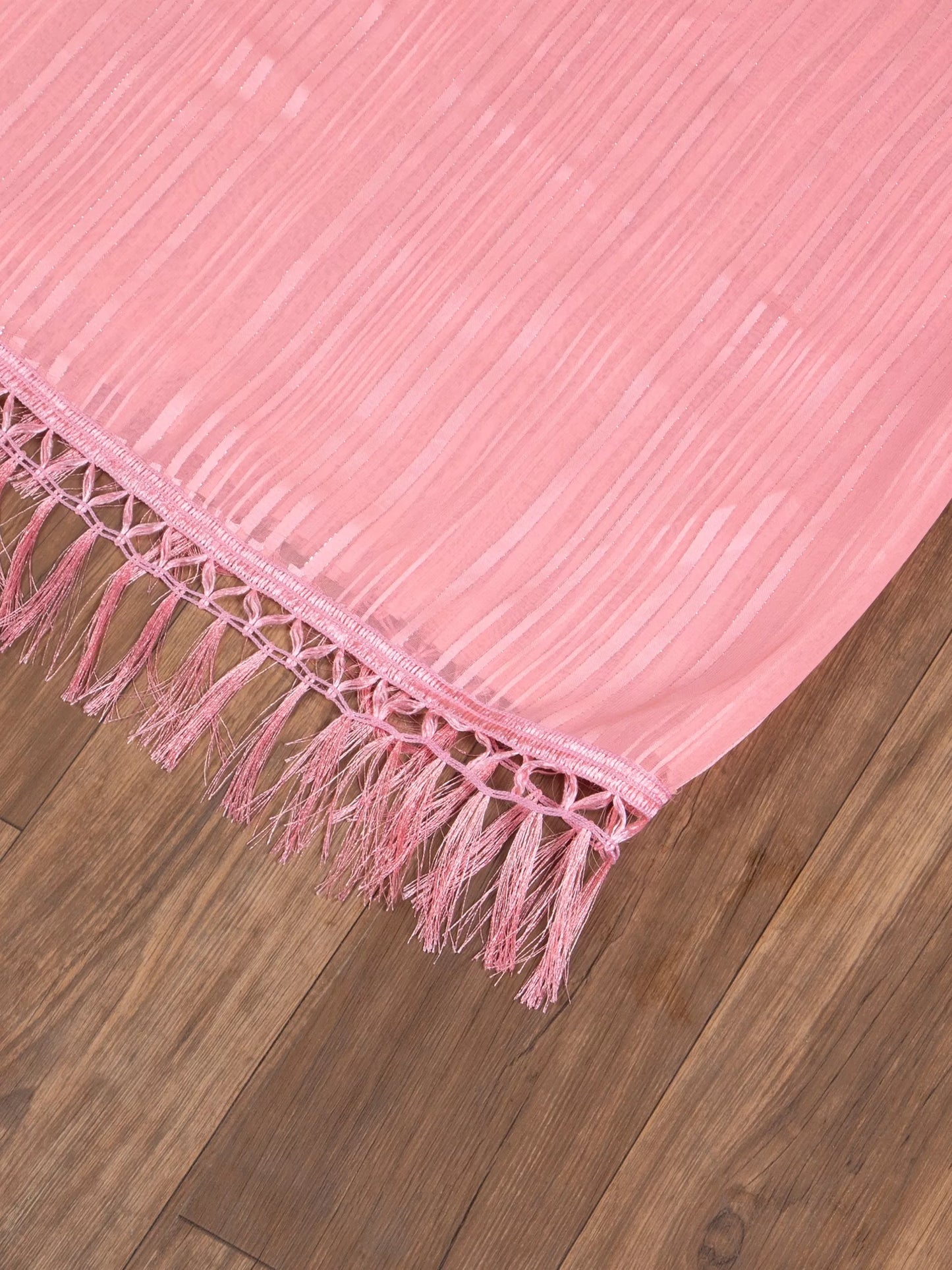 Embellished Striped Peach Saree