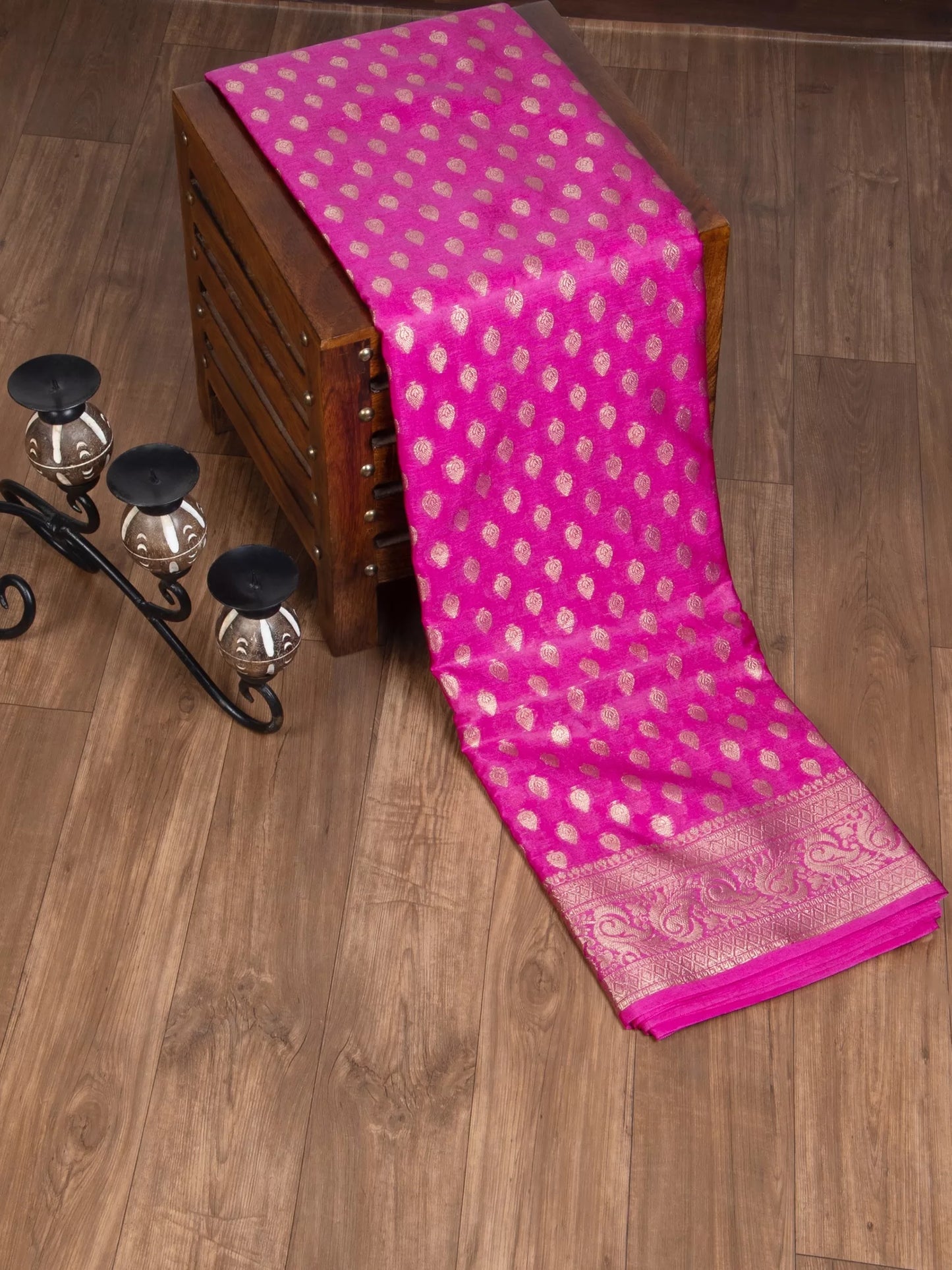 Banarasi Saree with Golden Zari Weave Soft Silk