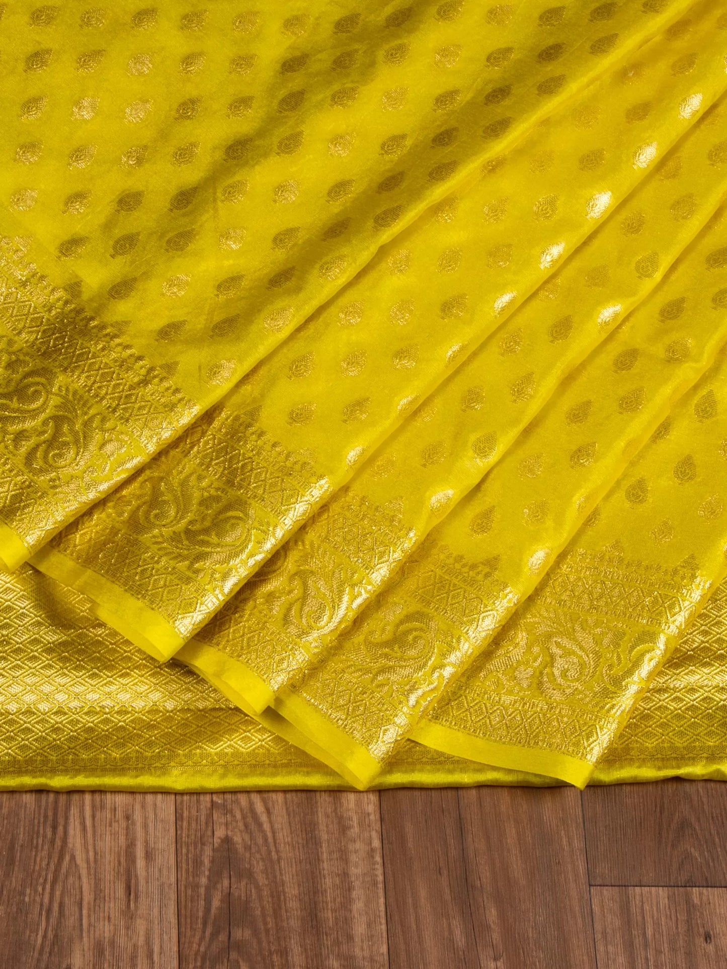 Banarasi Saree with Golden Zari Weave Soft Silk