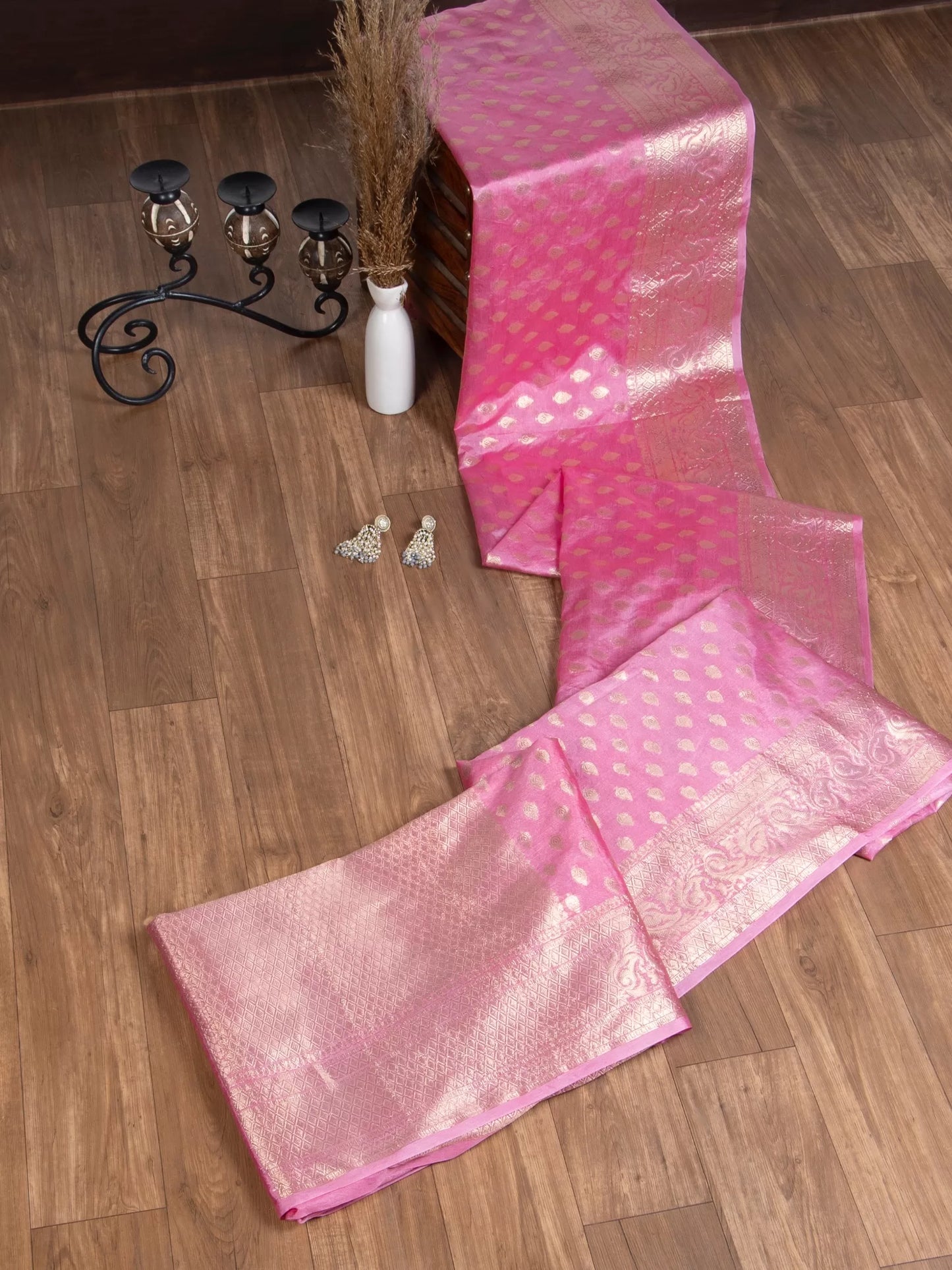 Banarasi Saree with Golden Zari Weave Soft Silk