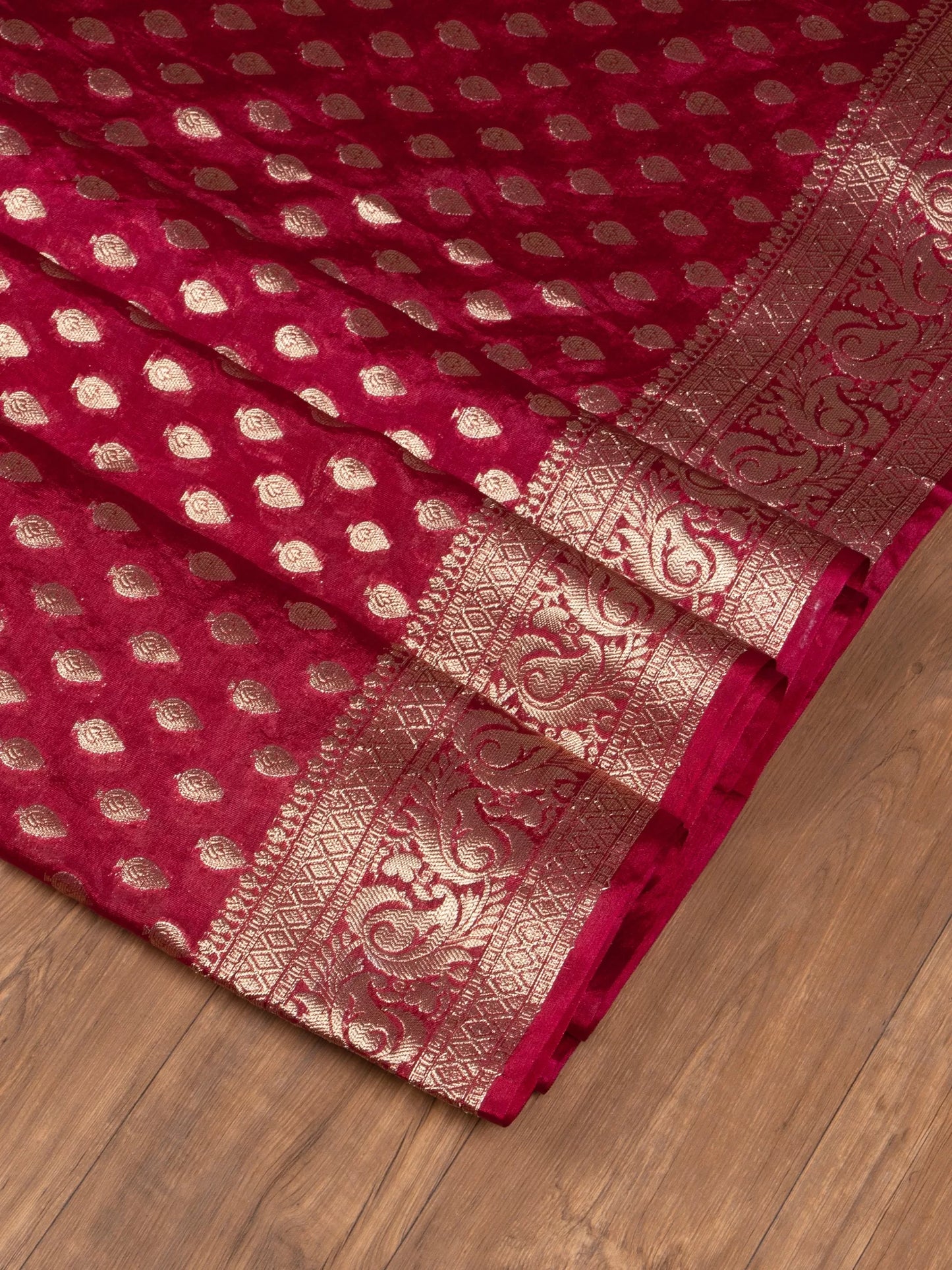 Banarasi Saree with Golden Zari Weave Soft Silk