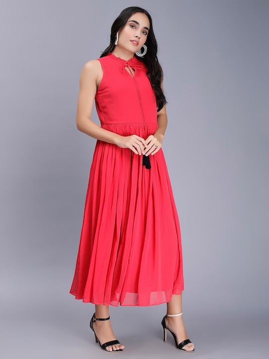 Tie-Up Neck Maxi Dress