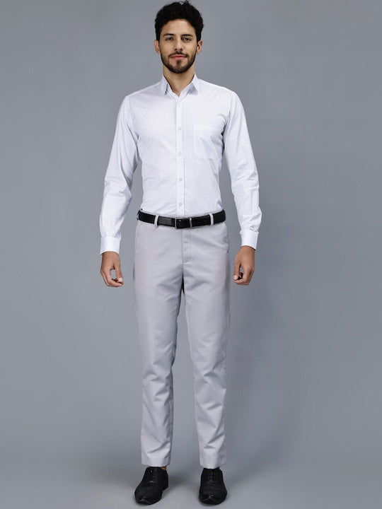 Classic Slim Fit Micro Disty Printed Cotton Formal Shirt