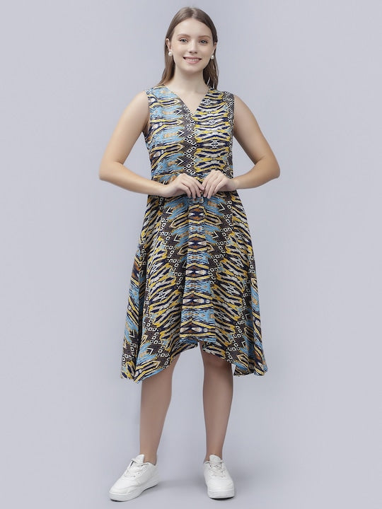 Print Fit &amp; Flare Dress