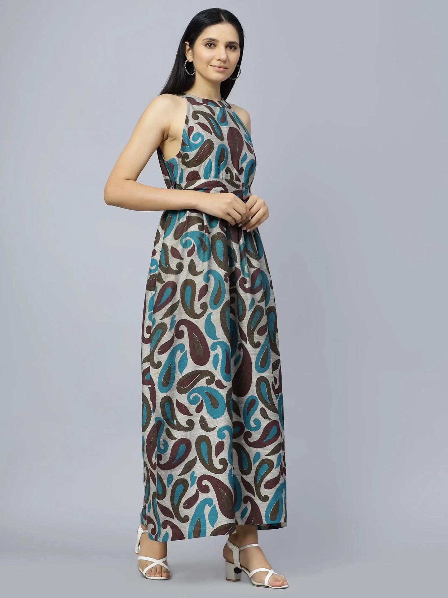 Ethnic Motifs Printed Cotton Maxi Dress