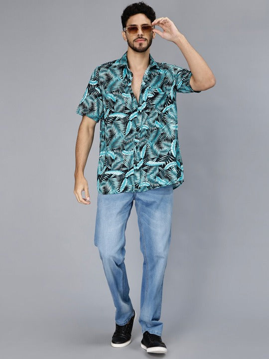 Classic Slim Fit Floral Printed Casual Shirt