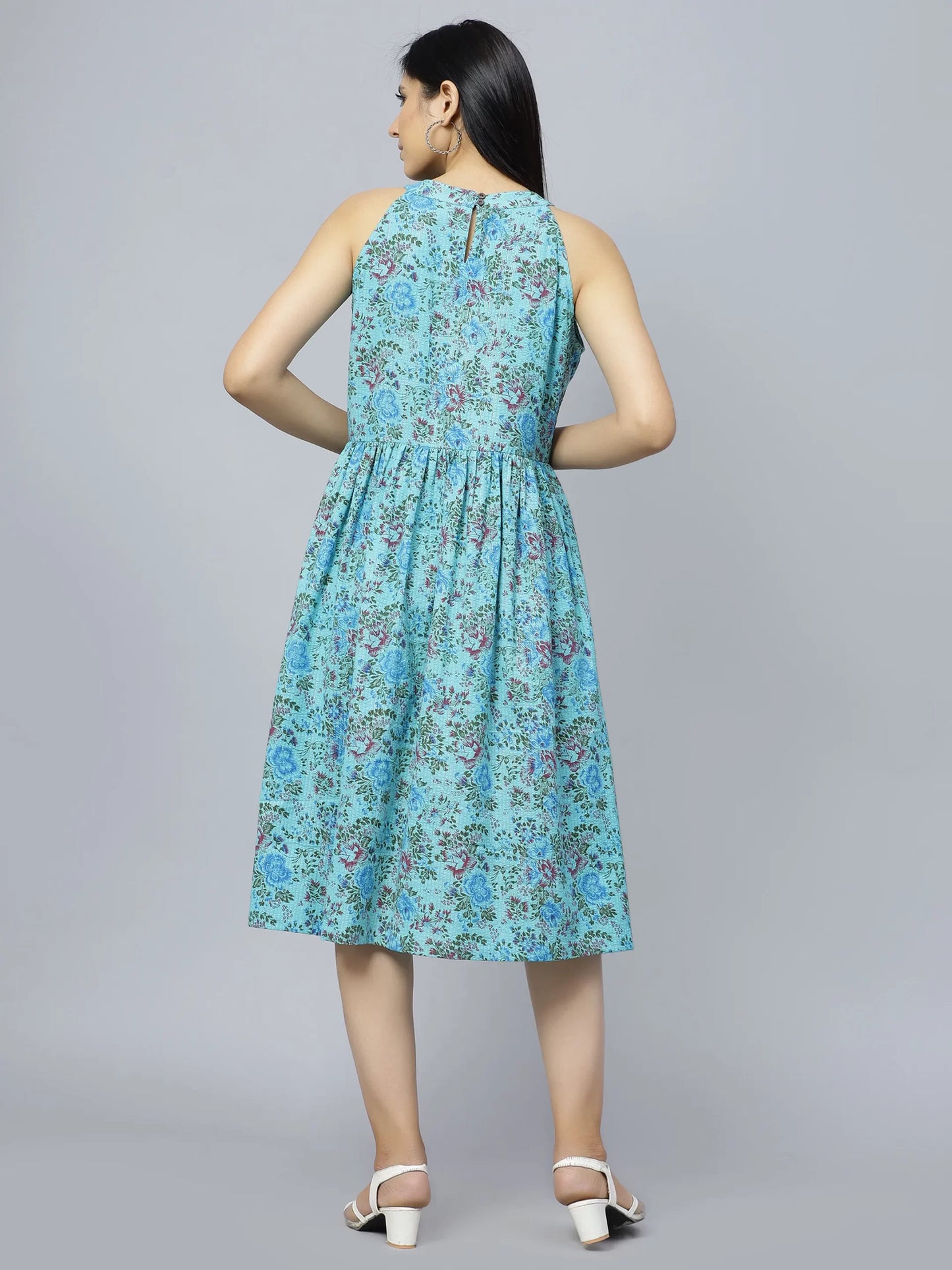 Sleeveless Knee length floral dress