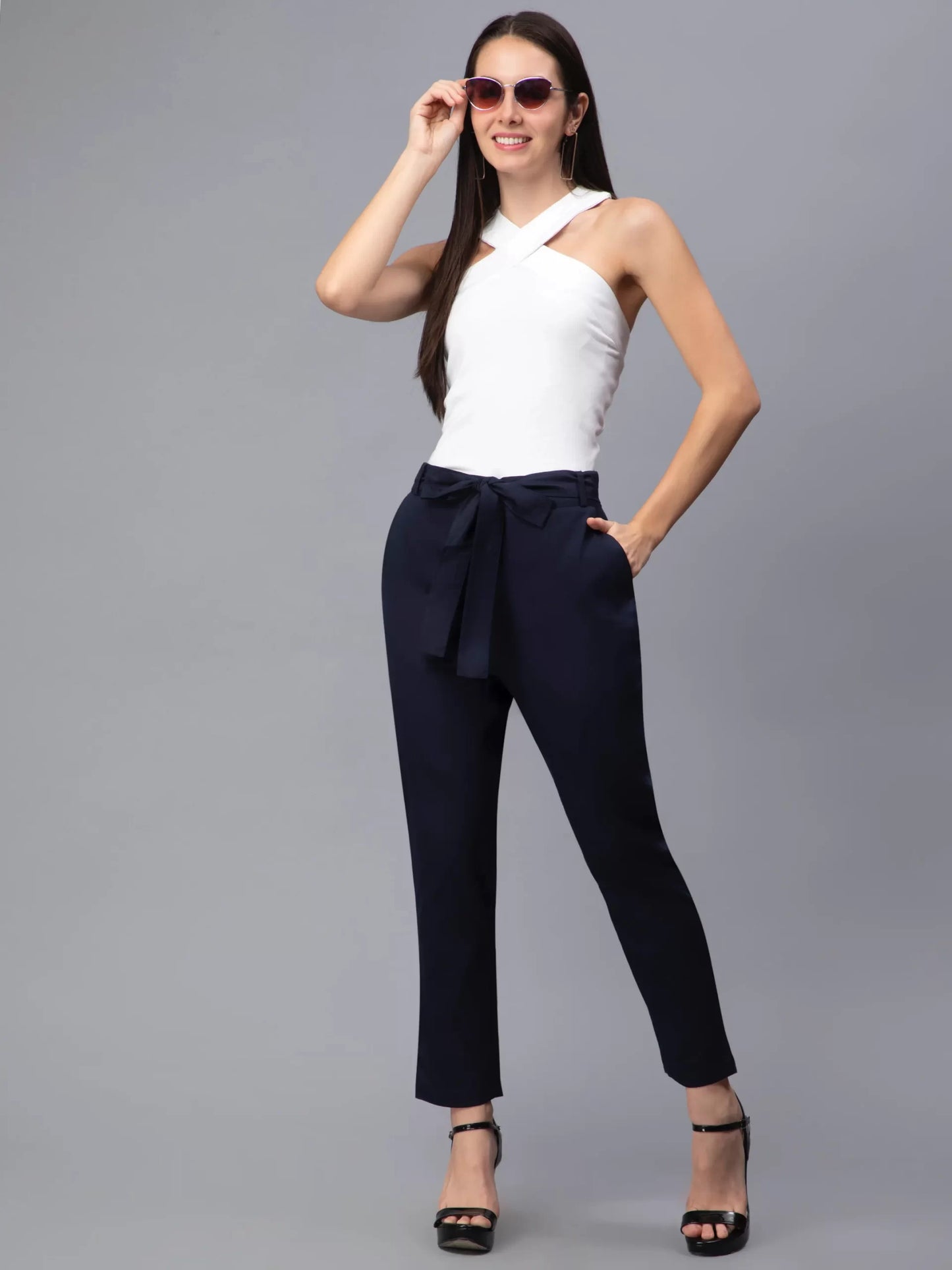 V-Neck Sleeveless Top &amp; Trousers