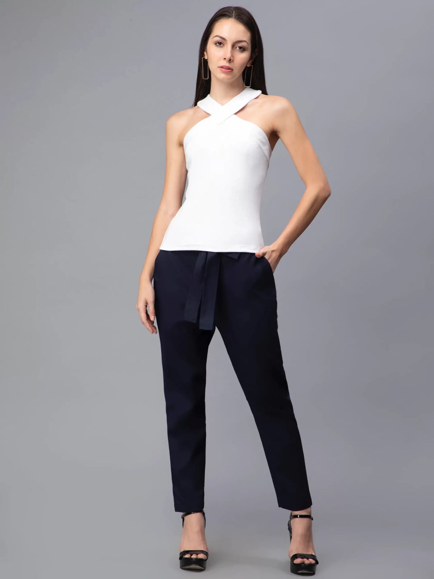 V-Neck Sleeveless Top &amp; Trousers