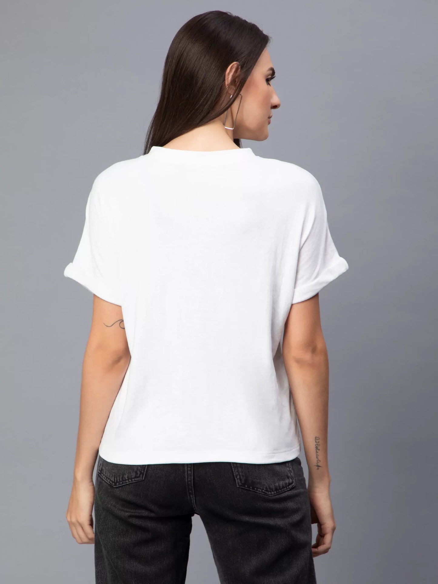 Extended Sleeves Cotton Slim Fit T-shirt