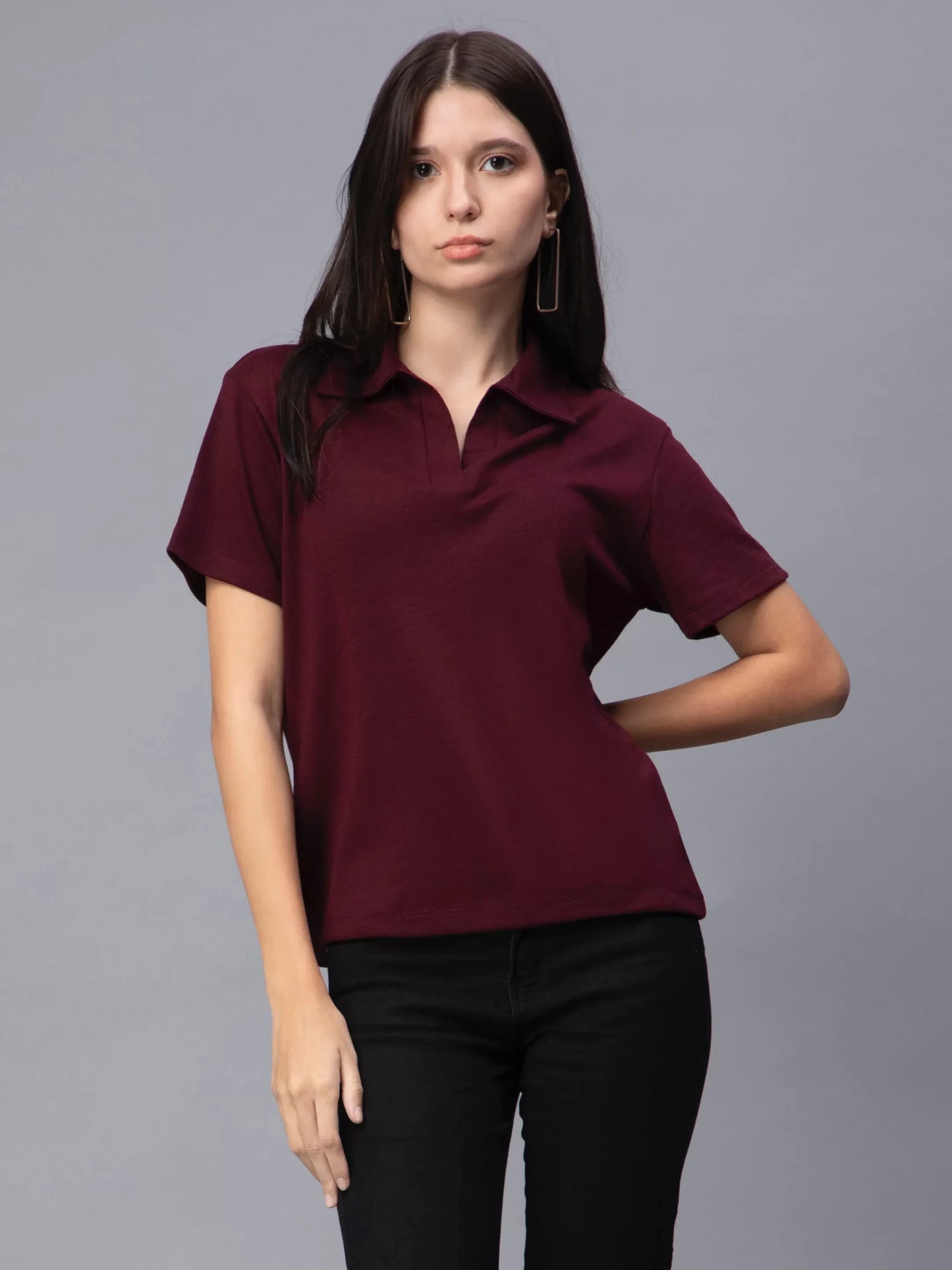 Polo Collar Slim Fit Cotton T-shirt