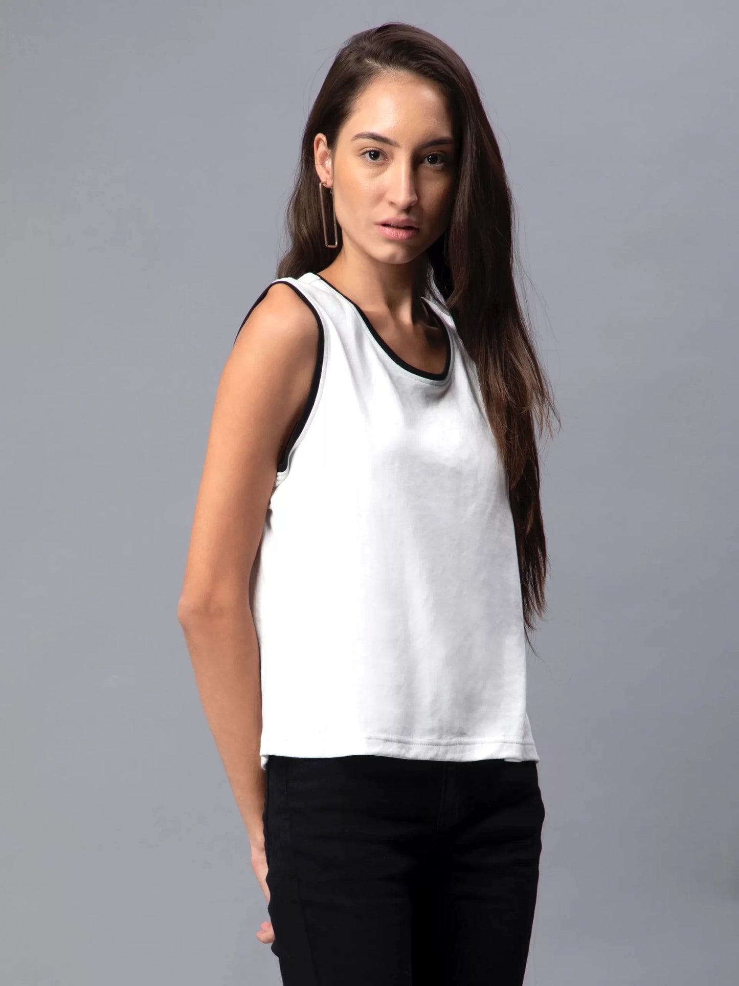 Sleeveless Cotton Slim Fit T-shirt