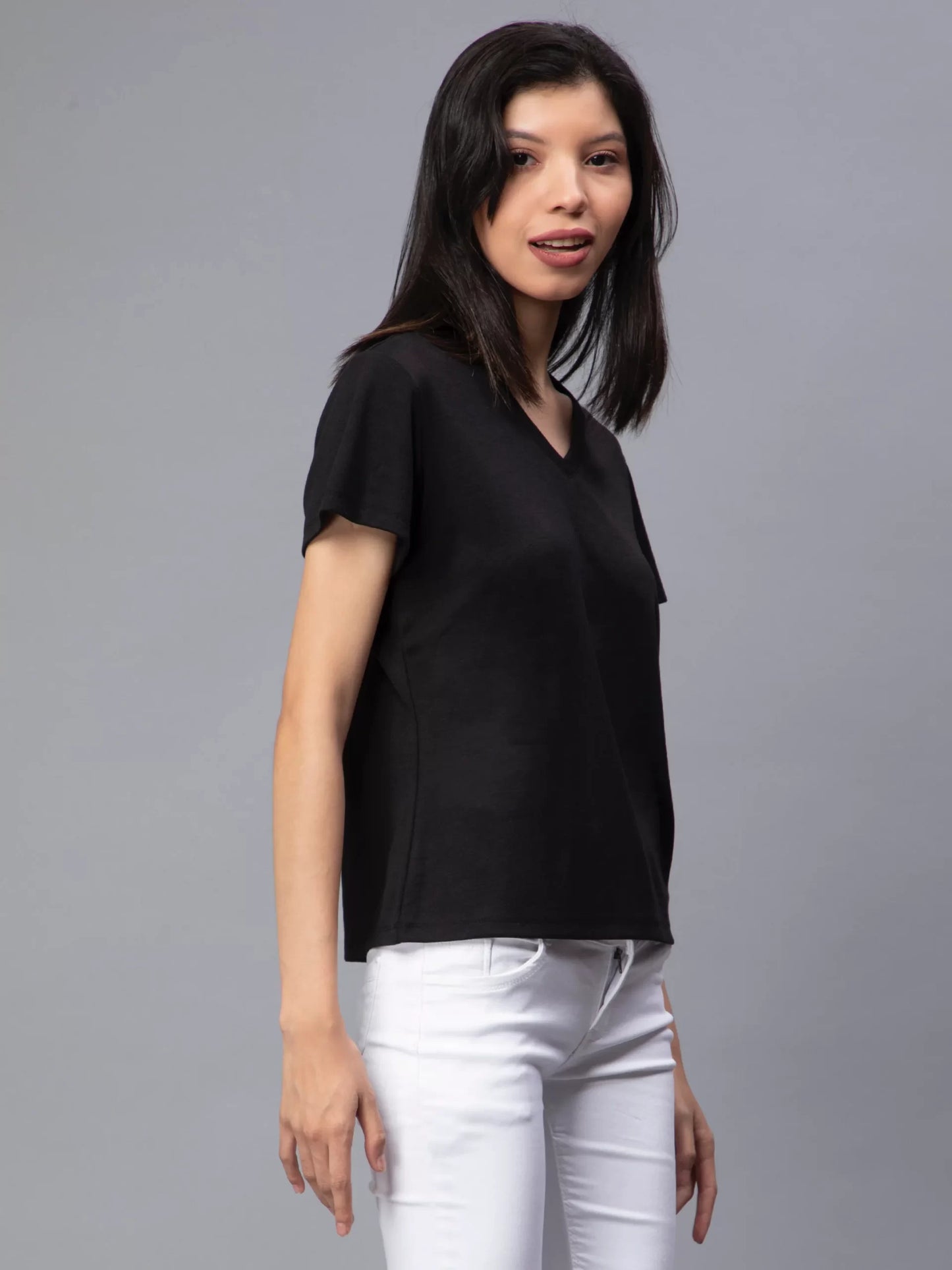 V-Neck Slim Fit Cotton T-shirt