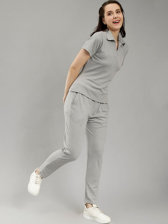 Polo Collar T-shirt With Trousers