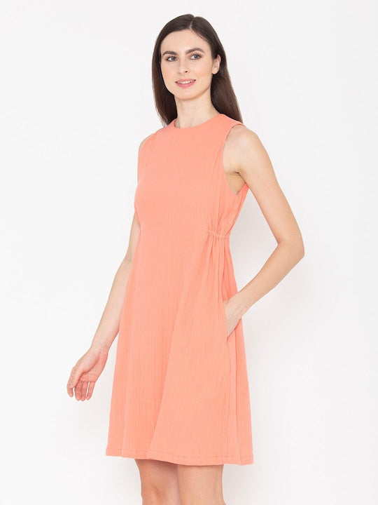 Sleeveless Cotton A-Line Dress