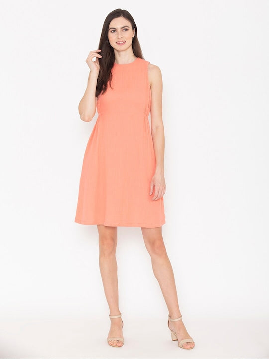 Sleeveless Cotton A-Line Dress