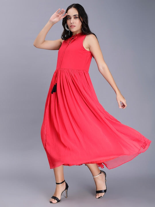 Tie-Up Neck Maxi Dress