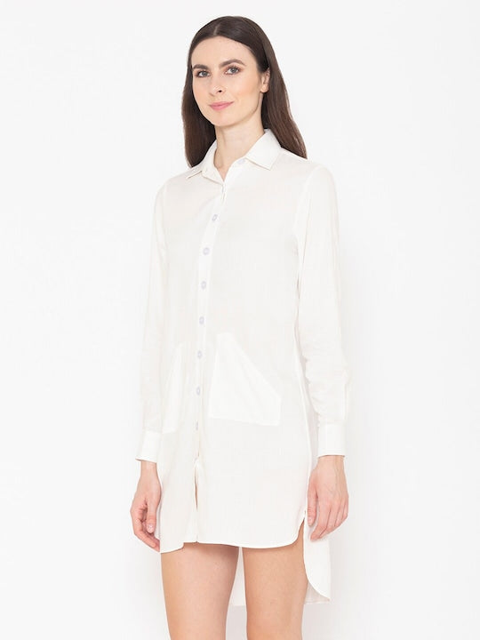 Cotton Shirt Shape Dress