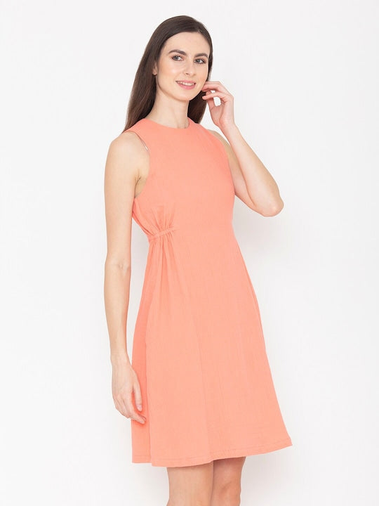 Sleeveless Cotton A-Line Dress