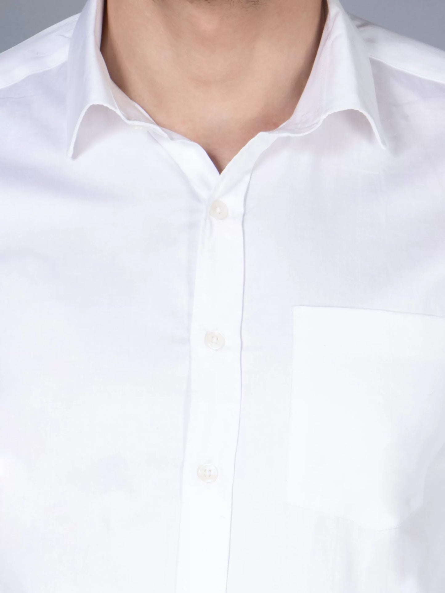 Men White Classic Slim Fit Opaque Formal Shirt