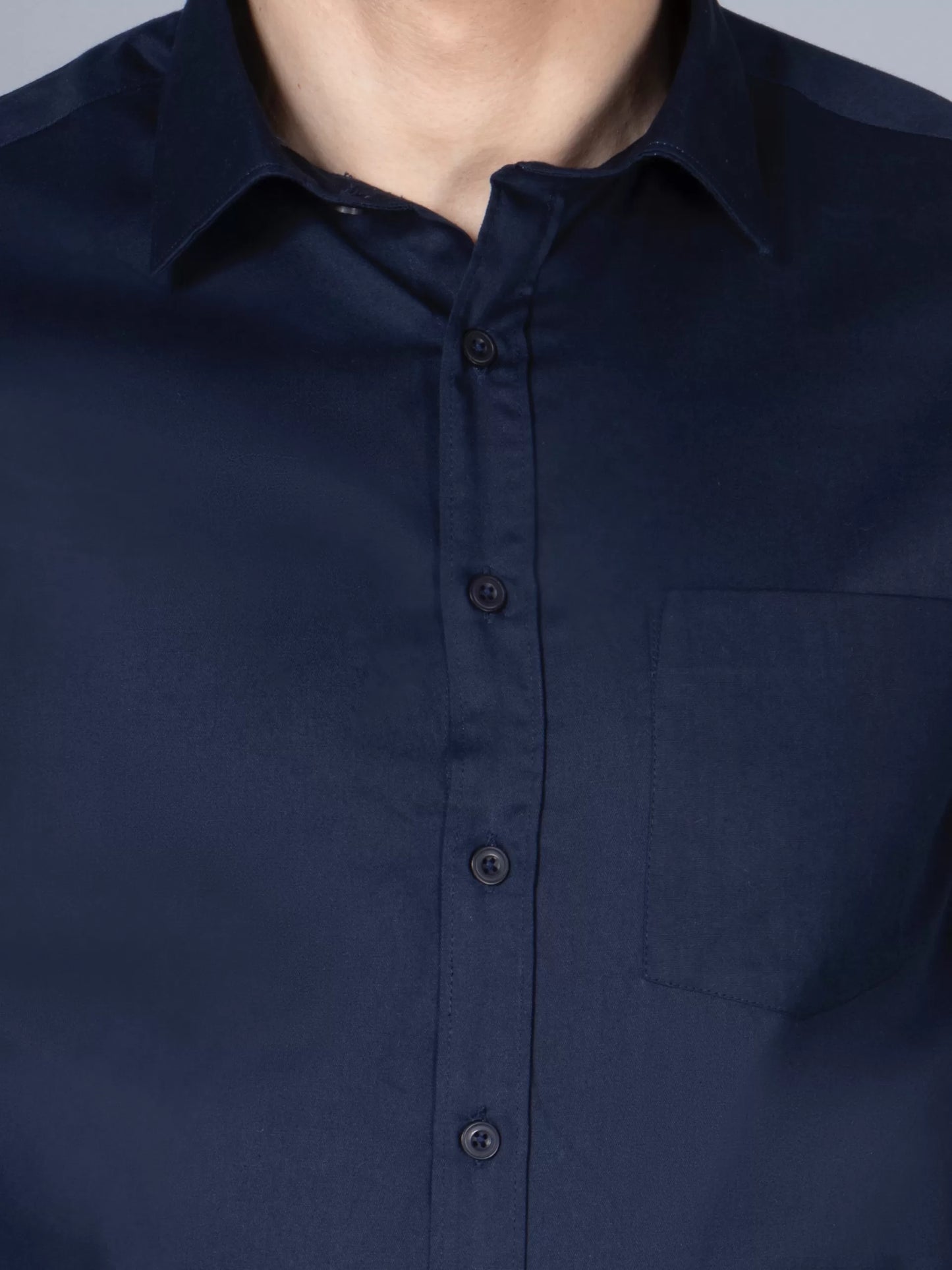 Men Blue Classic Slim Fit Opaque Formal Shirt