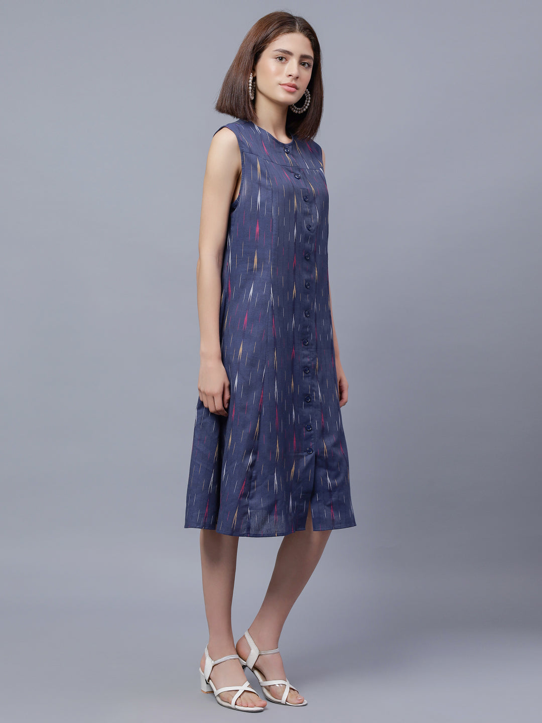 Ethnic Motifs Printed Sleeveless Cotton A-Line Dress