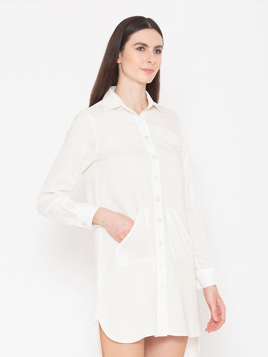 Cotton Shirt Shape Dress