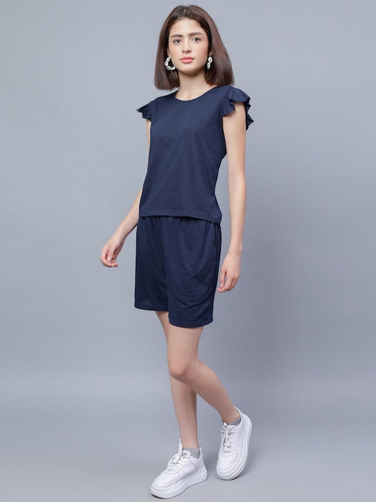 Round Neck T-Shirt With Shorts