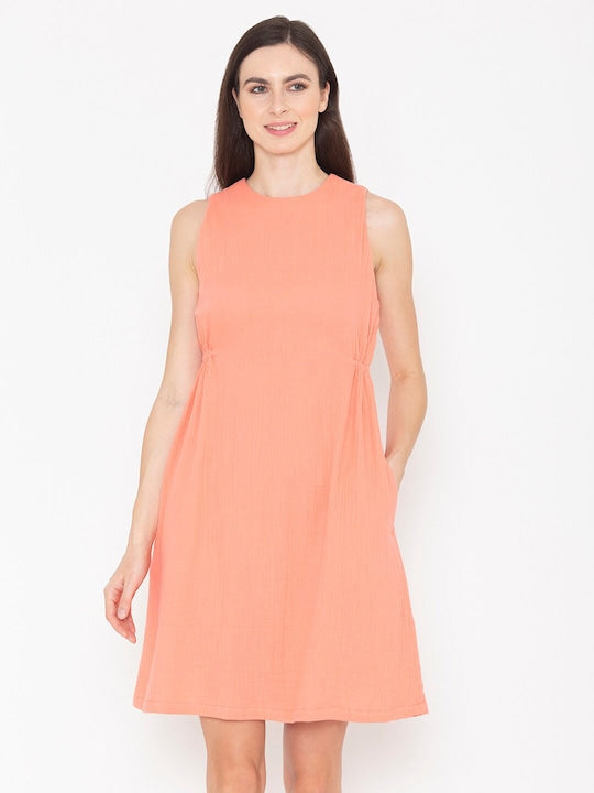 Sleeveless Cotton A-Line Dress