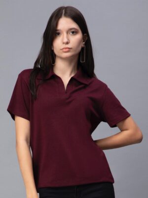 polo collar slim fit cotton t shirt