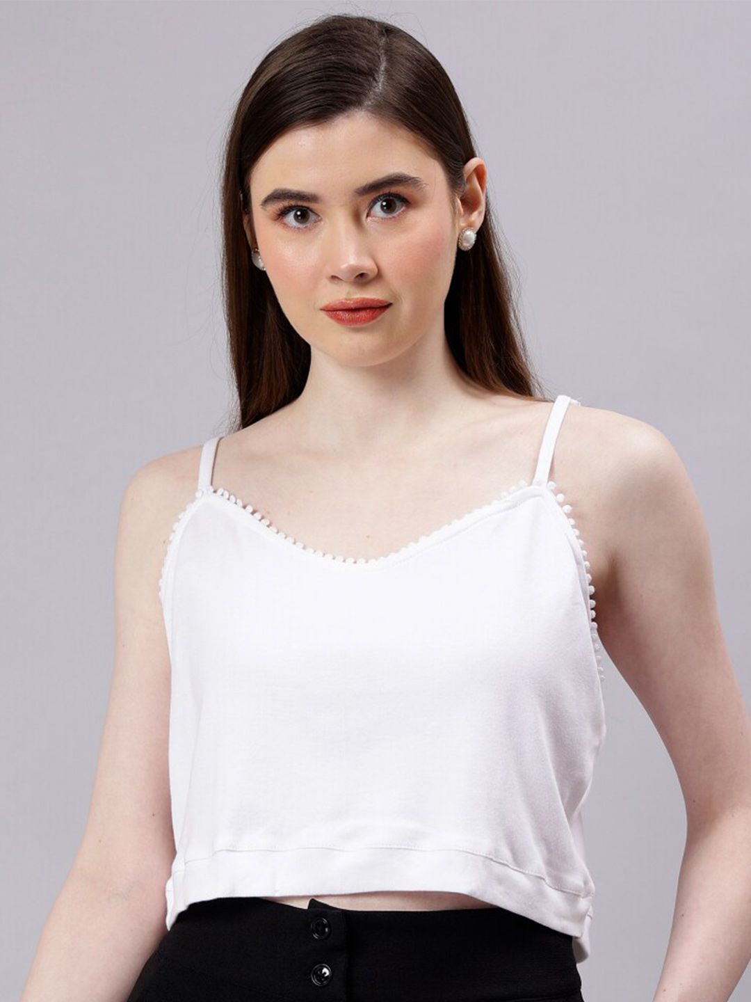 Shoulder Strap Cotton Crop Top Shoulder Strap Cotton Crop Top